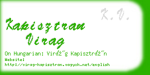 kapisztran virag business card